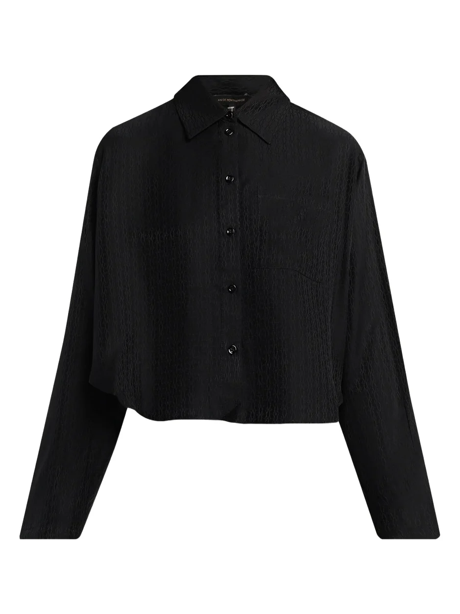 Say My Name Cropped Silk Lounge Shirt Say My Name Cropped Silk Lounge Shirt