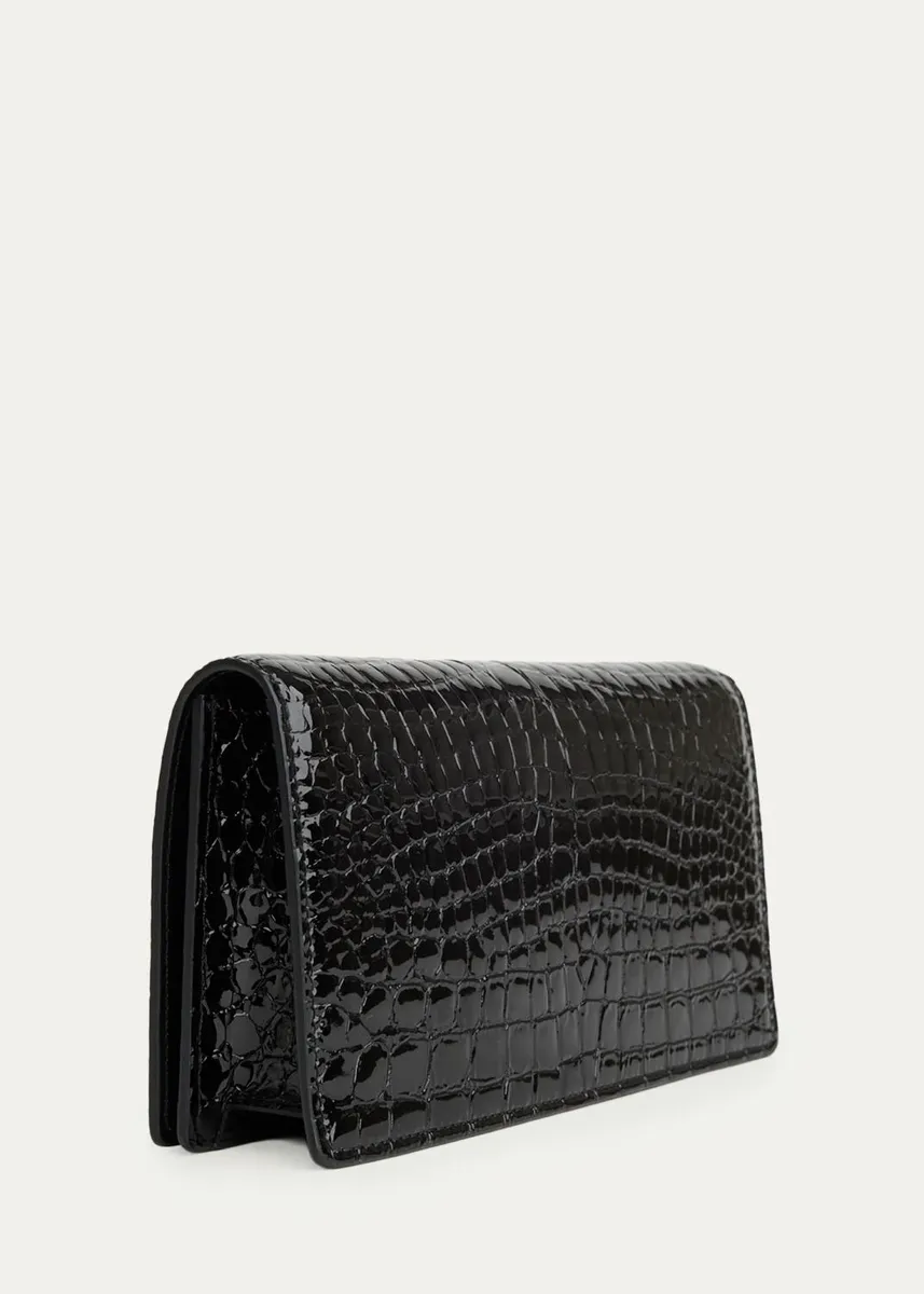 Christian Louboutin Bettina Croc-Embossed Leather Clutch Bag | Thumbnail 2