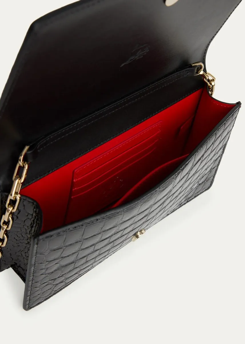 Christian Louboutin Bettina Croc-Embossed Leather Clutch Bag | Thumbnail 3