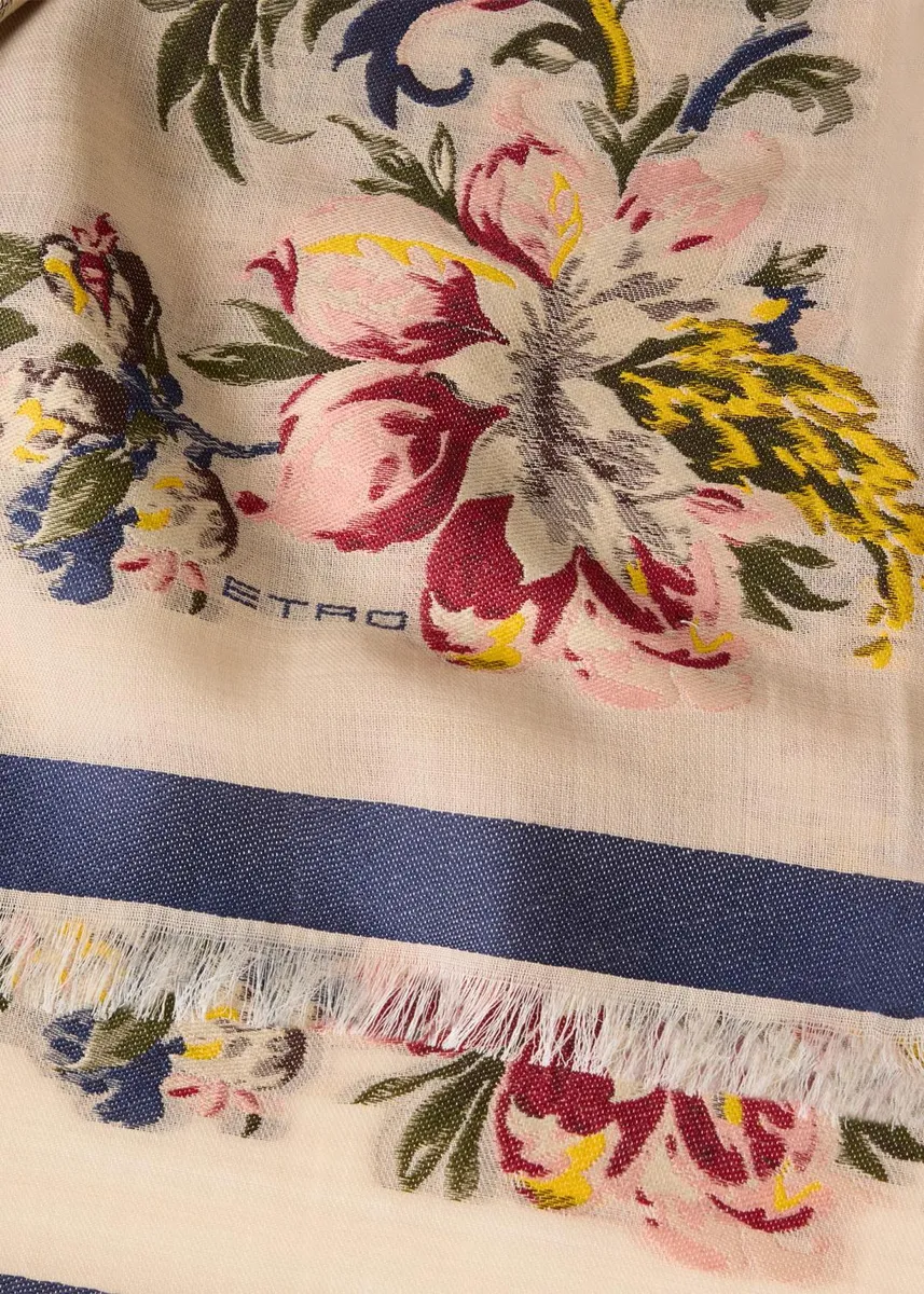 Etro Fil Coupé Floral Wool-Blend Scarf | Thumbnail 3