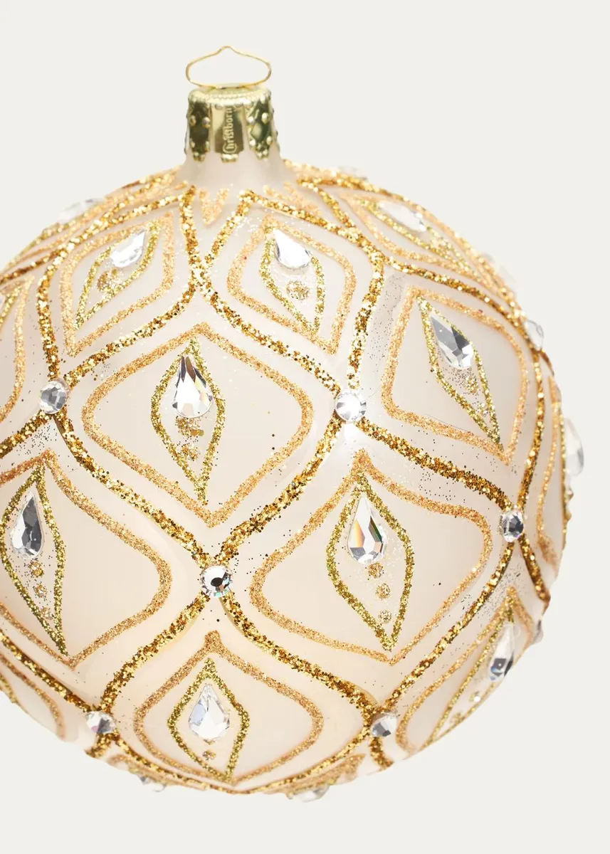 Bergdorf Goodman Rhinestone Frost Ball Christmas Ornament | Thumbnail 2