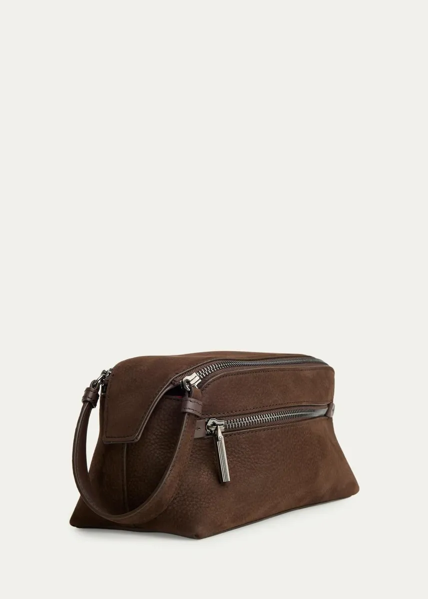 Christian Louboutin Men's Nostalgic Suede Toiletry Case | Thumbnail 2