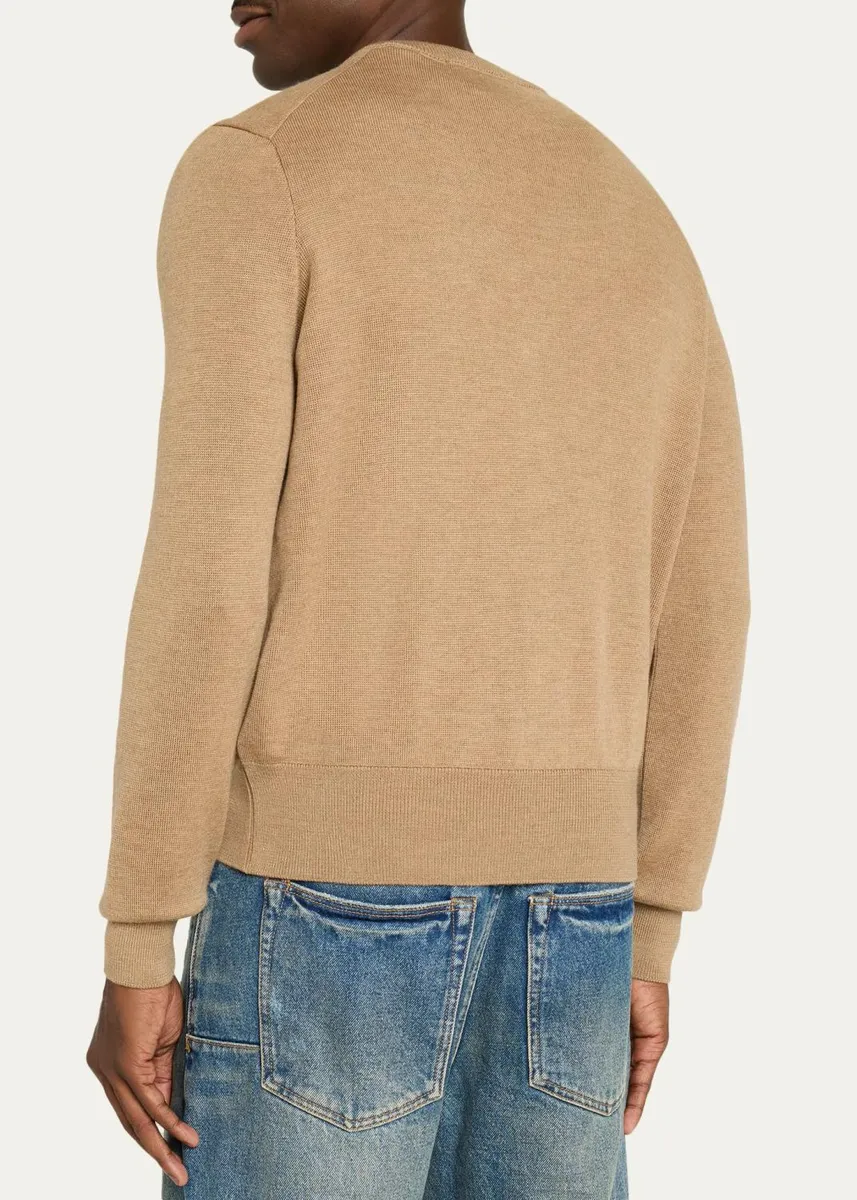 AMI PARIS Men's Merino Wool Ami De Coeur V-Neck Cardigan | Thumbnail 3 AMI PARIS Men's Merino Wool Ami De Coeur V-Neck Cardigan | Thumbnail 3