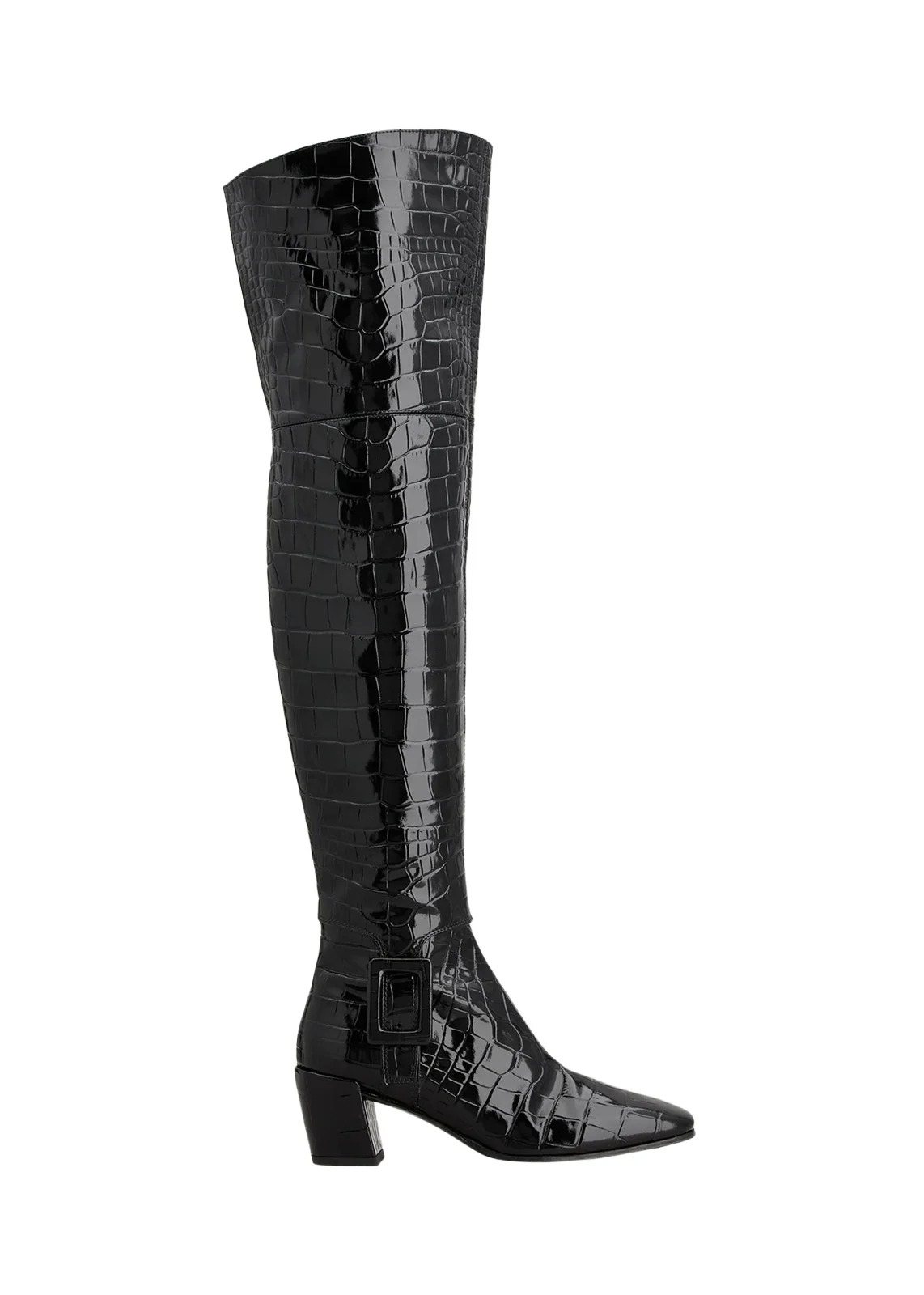 Choc 45MM Croc-Embossed Patent Leather Boots Choc 45MM Croc-Embossed Patent Leather Boots