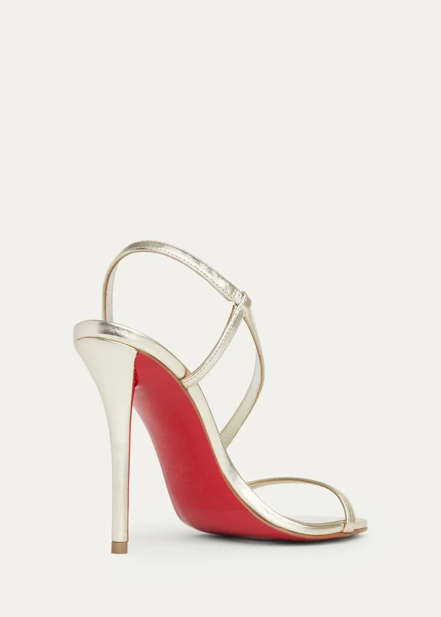 Christian Louboutin 100mm Rosa Z Metallic Leather Slingback Sandals | Thumbnail 2 Christian Louboutin 100mm Rosa Z Metallic Leather Slingback Sandals | Thumbnail 2