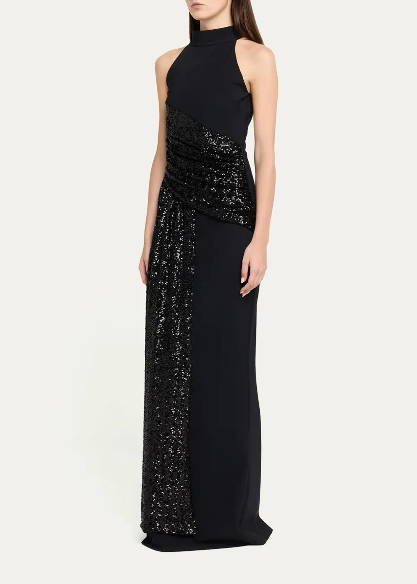 Chiara Boni La Petite Robe Virgo Sequined Column Gown | Thumbnail 4
