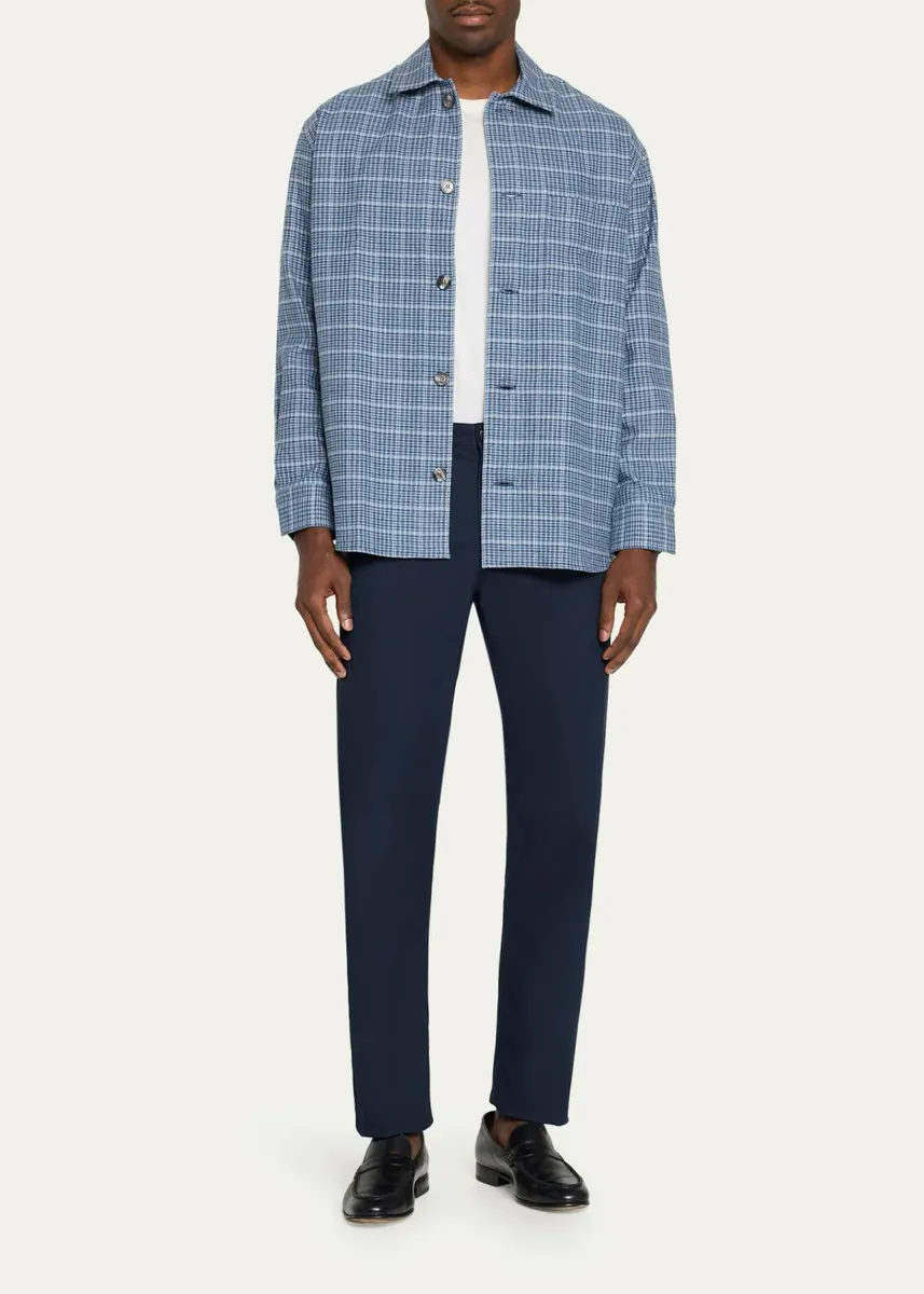 Brioni Men's Cotton-Cashmere Plaid Flannel Overshirt | Thumbnail 2