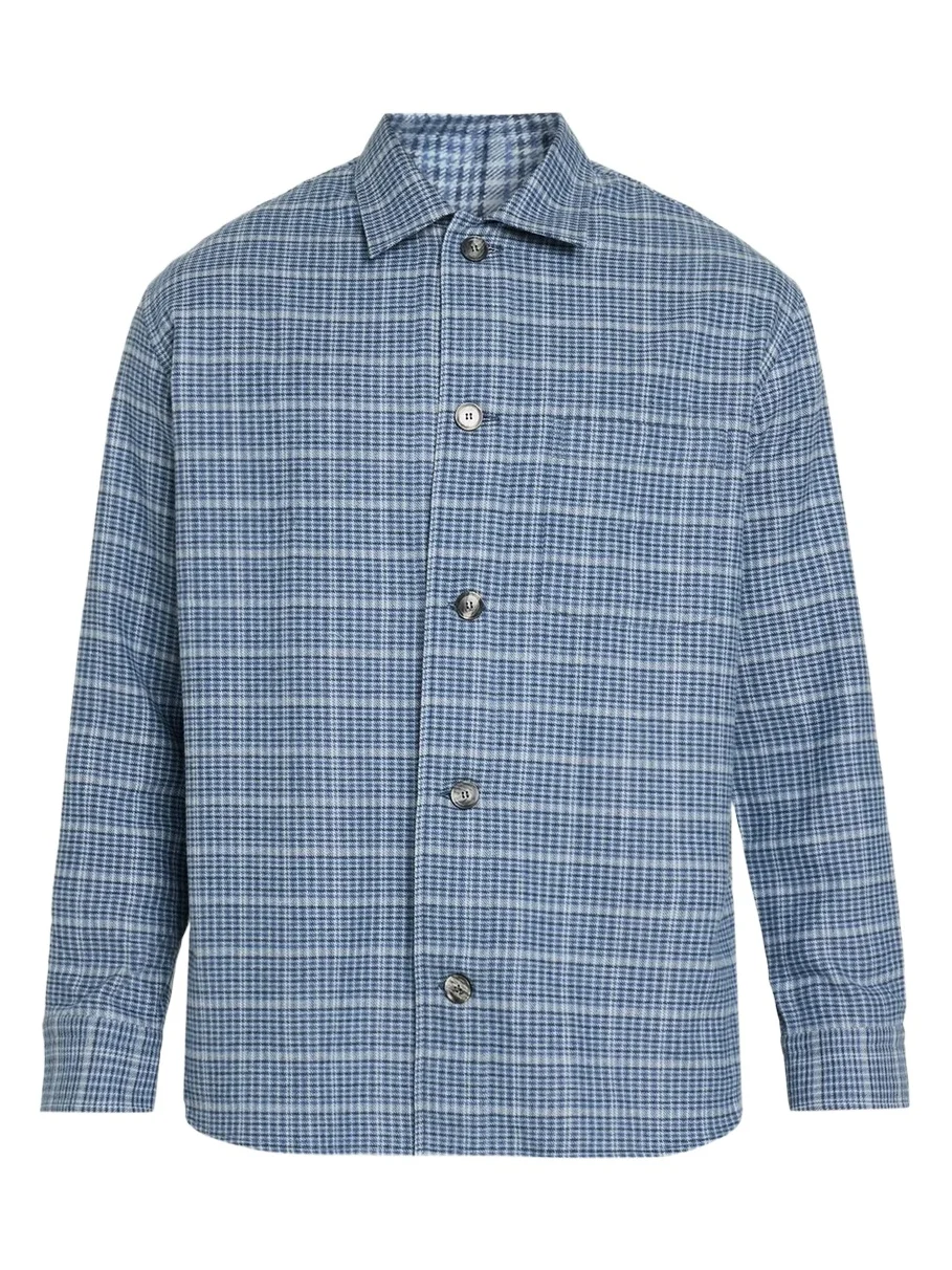 Brioni Men's Cotton-Cashmere Plaid Flannel Overshirt