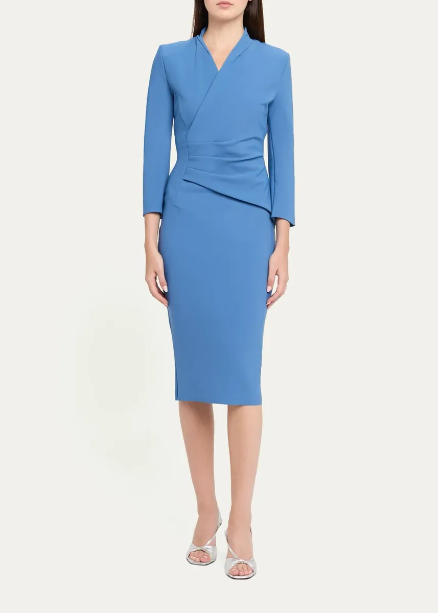 Chiara Boni La Petite Robe Demei Pleated Wrap Jersey Midi Dress | Thumbnail 2