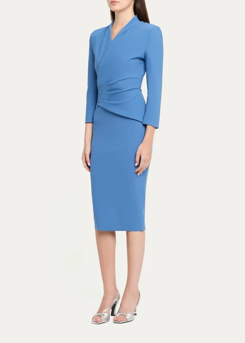 Chiara Boni La Petite Robe Demei Pleated Wrap Jersey Midi Dress | Thumbnail 4