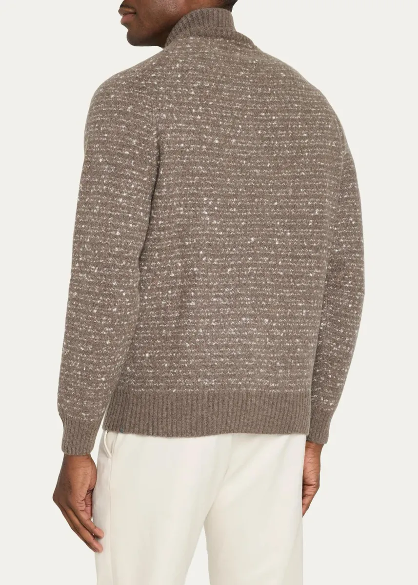 Fioroni Men's Donegal Cashmere-Silk Full-Zip Cardigan | Thumbnail 3