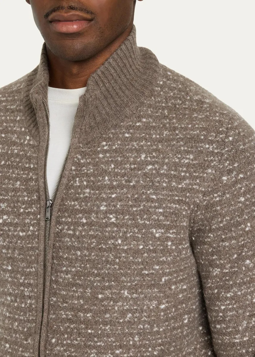 Fioroni Men's Donegal Cashmere-Silk Full-Zip Cardigan | Thumbnail 5