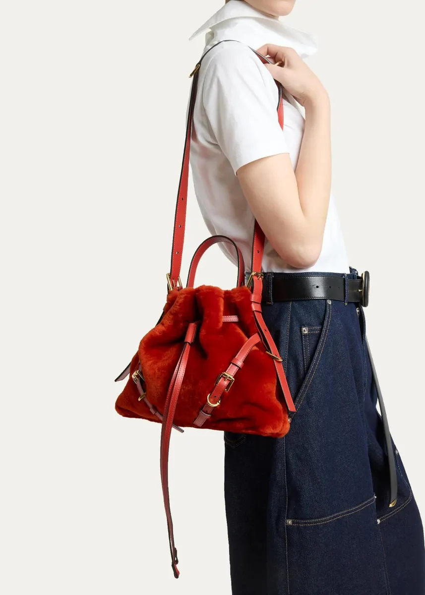 Givenchy Voyou Small Shearling Shoulder Bag | Thumbnail 2 Givenchy Voyou Small Shearling Shoulder Bag | Thumbnail 2