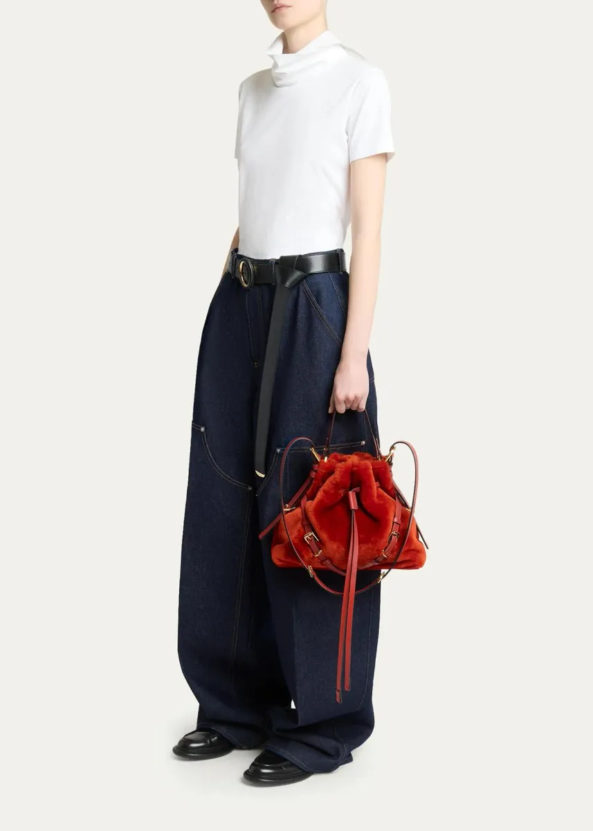 Givenchy Voyou Small Shearling Shoulder Bag | Thumbnail 5 Givenchy Voyou Small Shearling Shoulder Bag | Thumbnail 5
