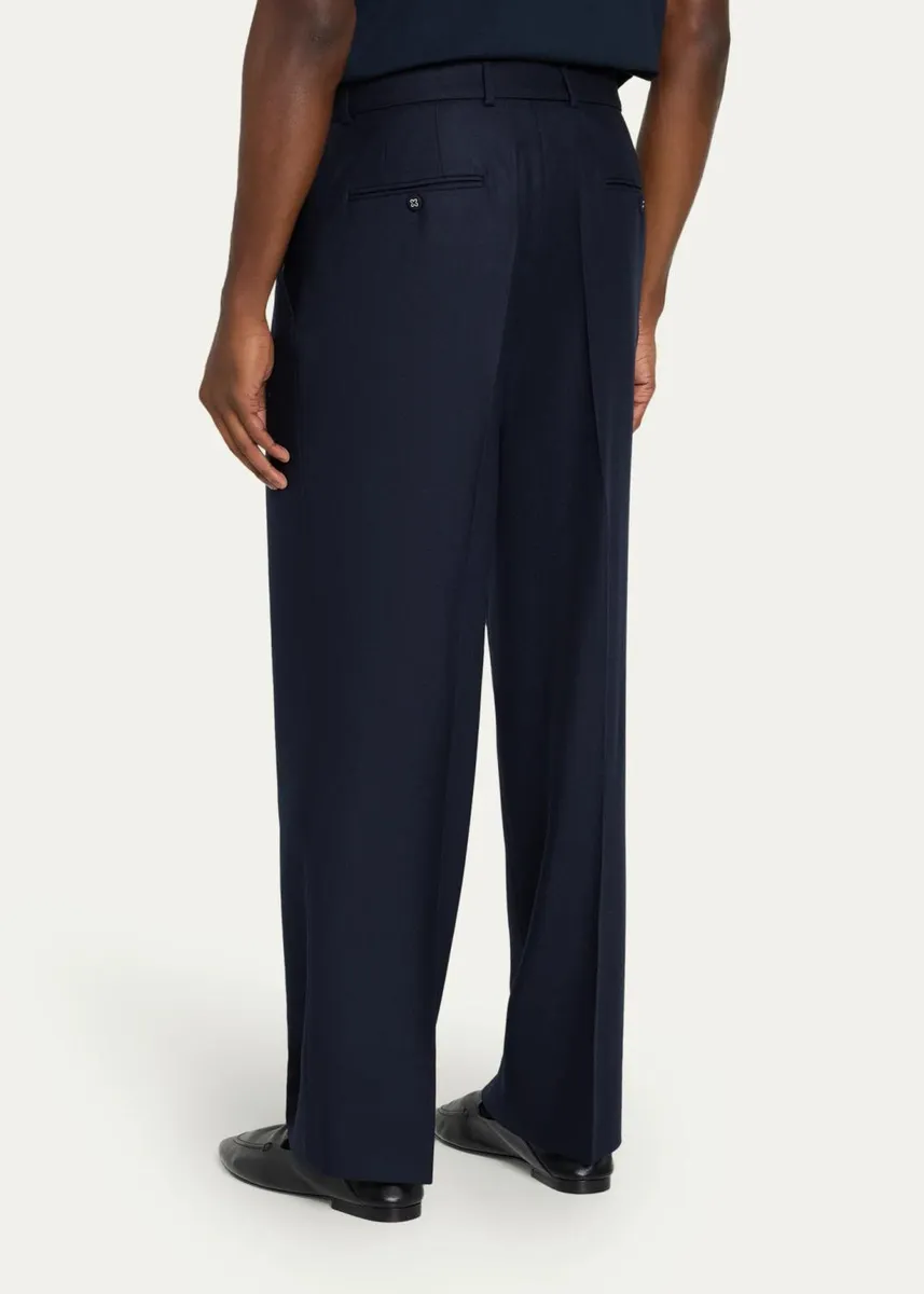 OFFICINE GÉNÉRALE Men's Self-Belt Relaxed Pleated Trousers | Thumbnail 3 OFFICINE GÉNÉRALE Men's Self-Belt Relaxed Pleated Trousers | Thumbnail 3