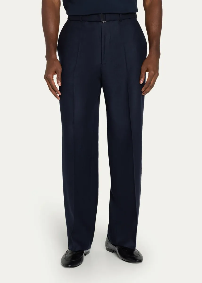 OFFICINE GÉNÉRALE Men's Self-Belt Relaxed Pleated Trousers | Thumbnail 4 OFFICINE GÉNÉRALE Men's Self-Belt Relaxed Pleated Trousers | Thumbnail 4