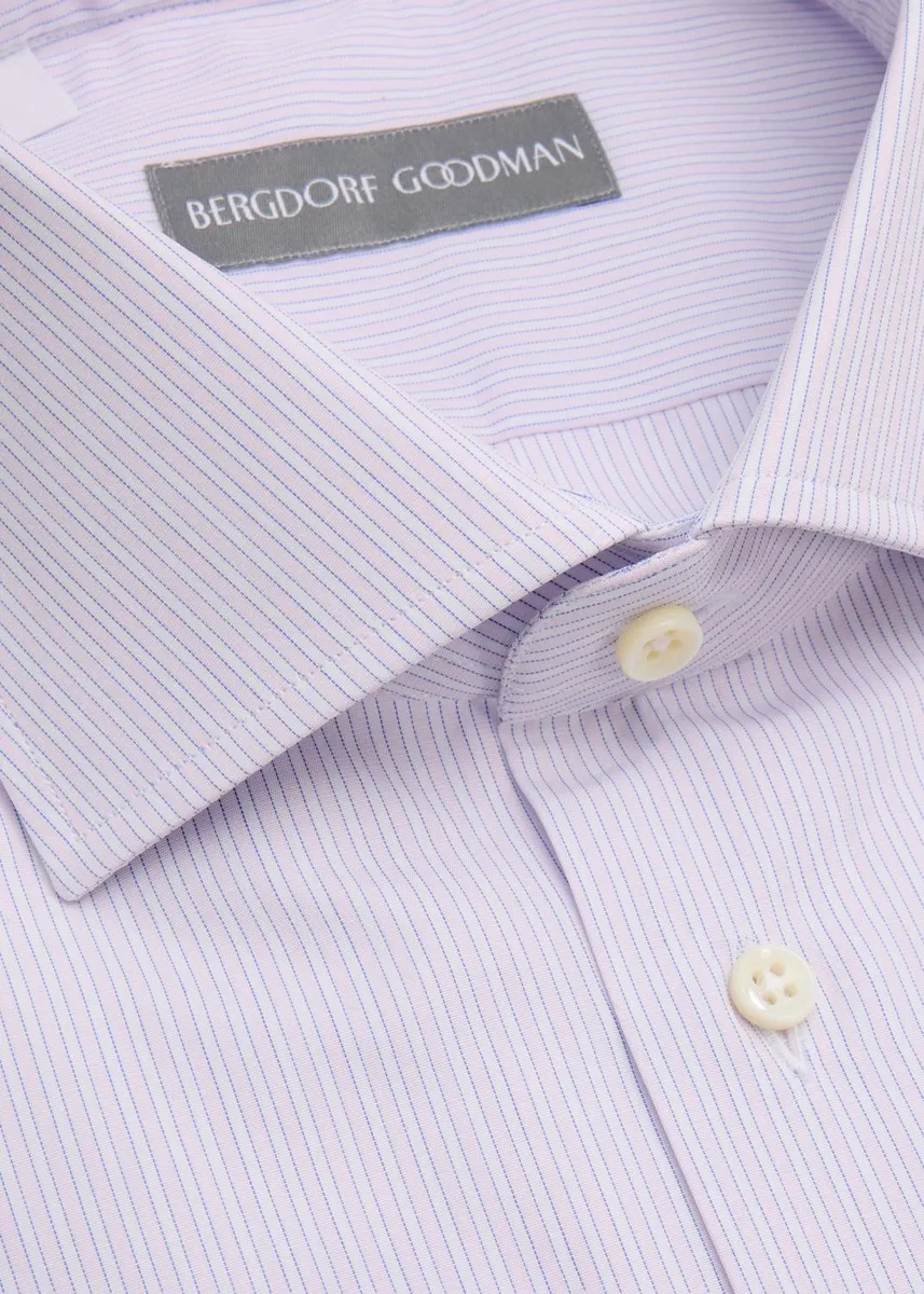 Bergdorf Goodman Men's Pinstriped Cotton Dress Shirt | Thumbnail 2 Bergdorf Goodman Men's Pinstriped Cotton Dress Shirt | Thumbnail 2