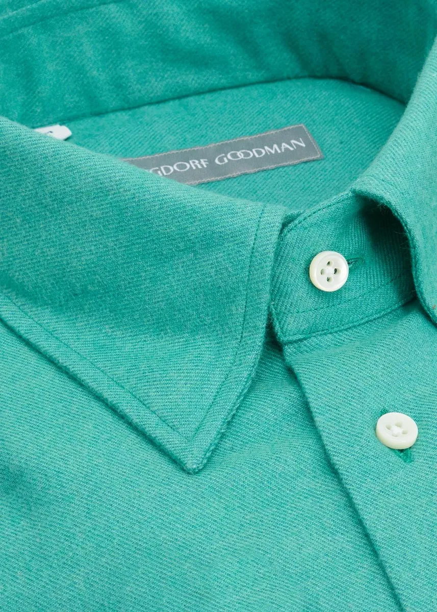Bergdorf Goodman Men's Brushed Twill Solid Dress Shirt | Thumbnail 4 Bergdorf Goodman Men's Brushed Twill Solid Dress Shirt | Thumbnail 4