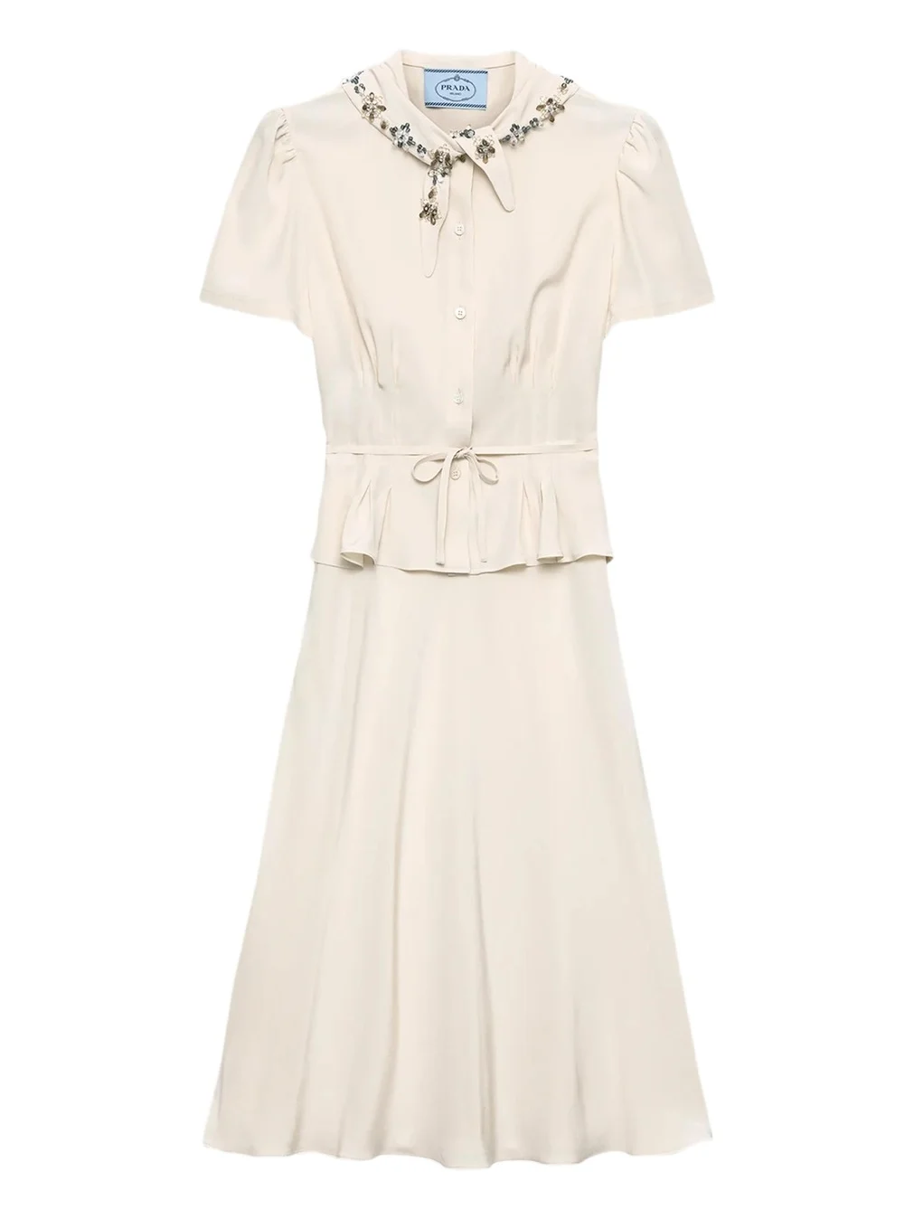Embellished Silk Tie-Waist Midi Dress Embellished Silk Tie-Waist Midi Dress