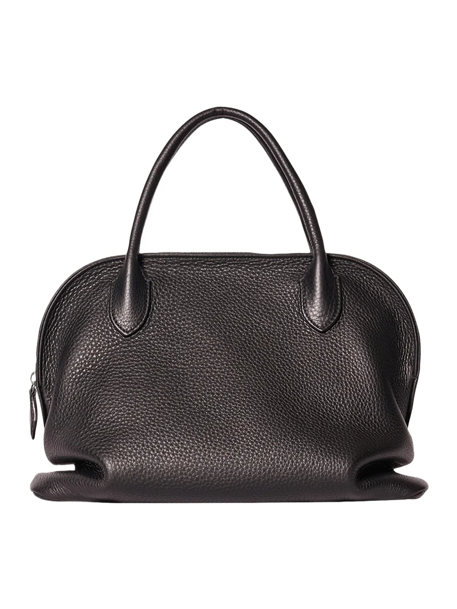 The Row Agnes 12 Nano Curved Top-Handle Bag in Leather