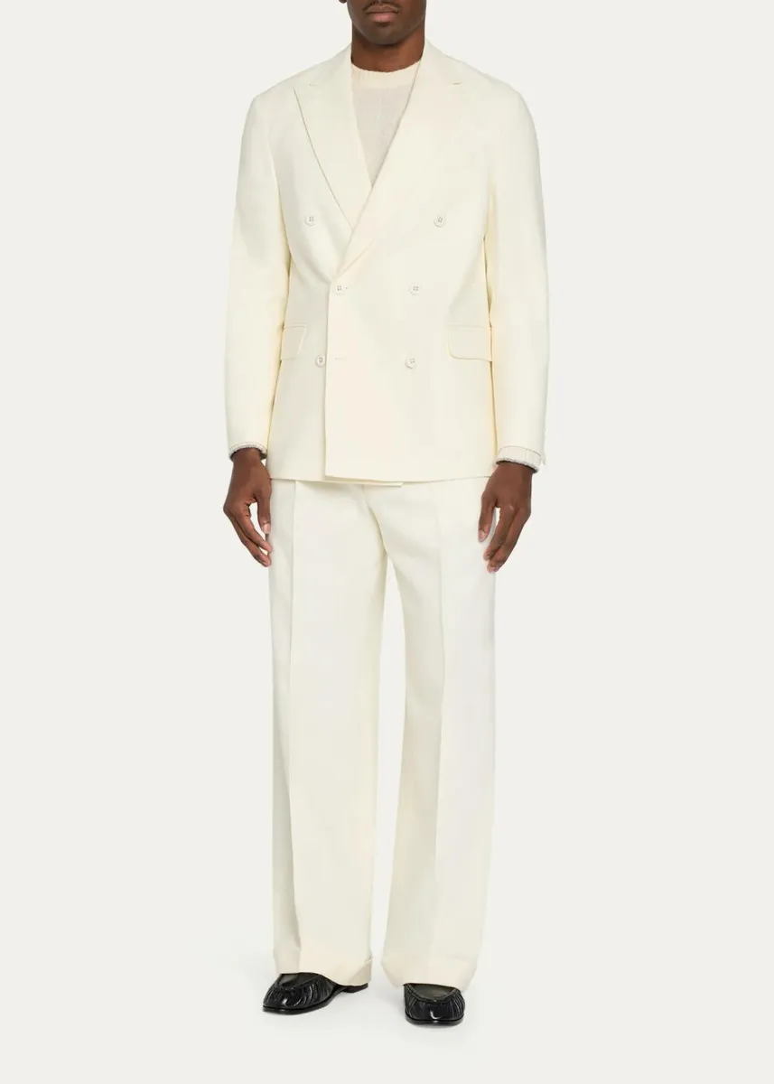 OFFICINE GÉNÉRALE Men's Double-Breasted Wool Blazer | Thumbnail 2 OFFICINE GÉNÉRALE Men's Double-Breasted Wool Blazer | Thumbnail 2