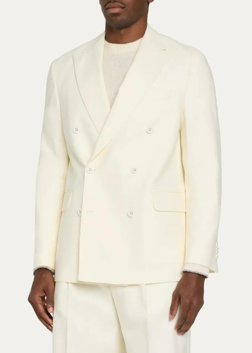 OFFICINE GÉNÉRALE Men's Double-Breasted Wool Blazer | Thumbnail 4 OFFICINE GÉNÉRALE Men's Double-Breasted Wool Blazer | Thumbnail 4