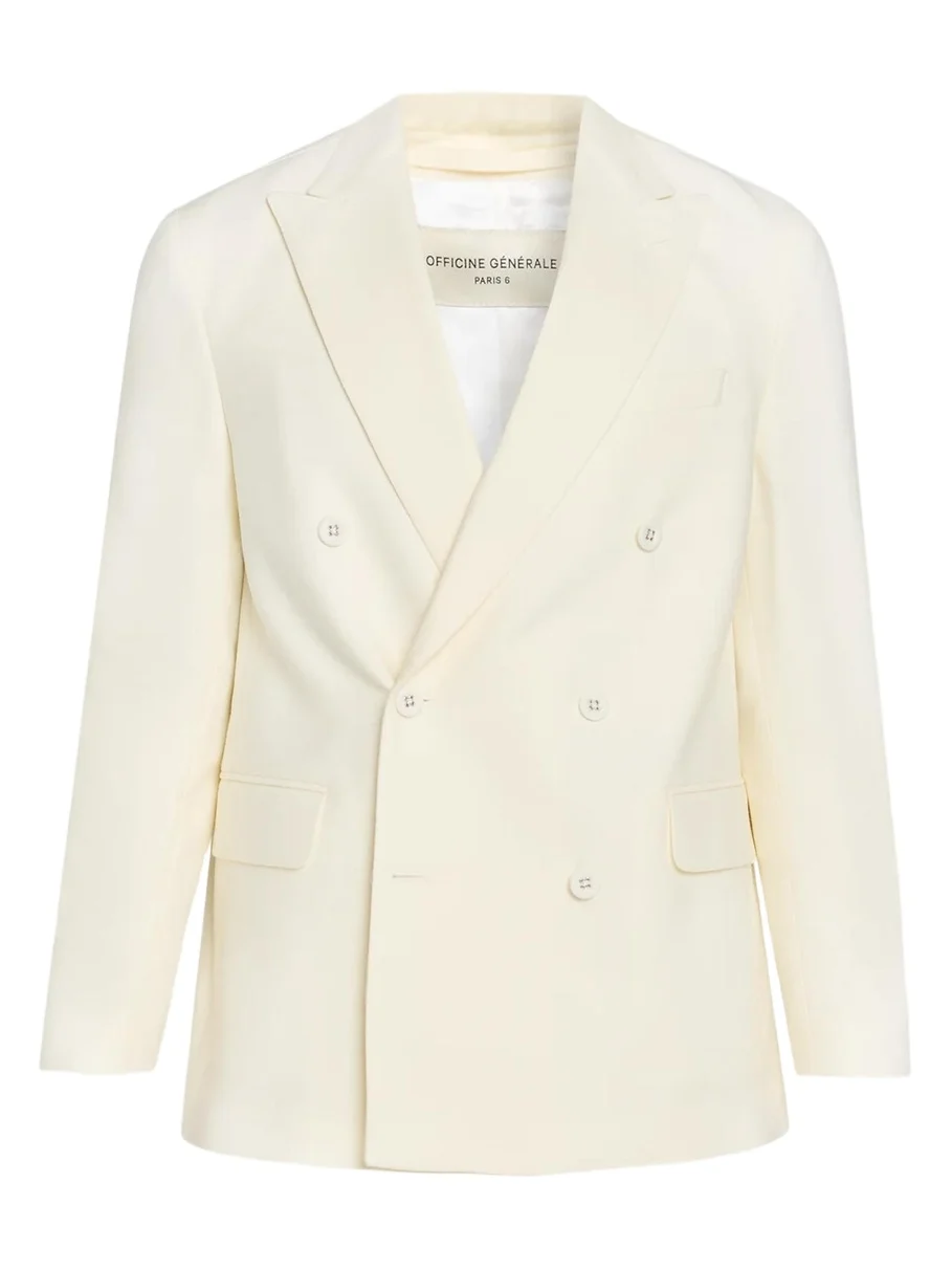 OFFICINE GÉNÉRALE Men's Double-Breasted Wool Blazer