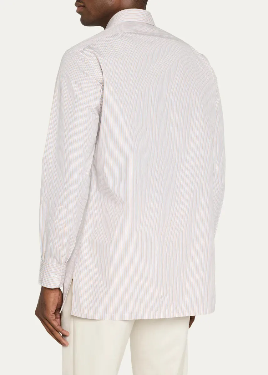 Charvet Men's Fine-Stripe Cotton Dress Shirt | Thumbnail 3 Charvet Men's Fine-Stripe Cotton Dress Shirt | Thumbnail 3