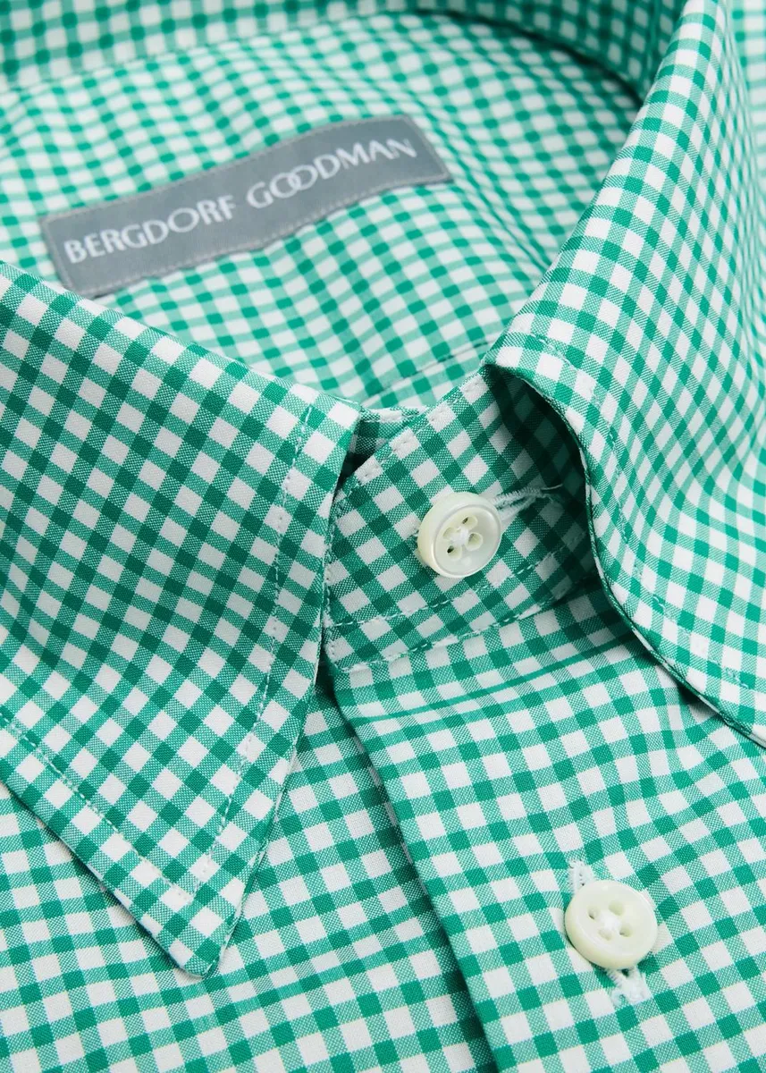 Bergdorf Goodman Men's Gingham Check Dress Shirt | Thumbnail 2 Bergdorf Goodman Men's Gingham Check Dress Shirt | Thumbnail 2