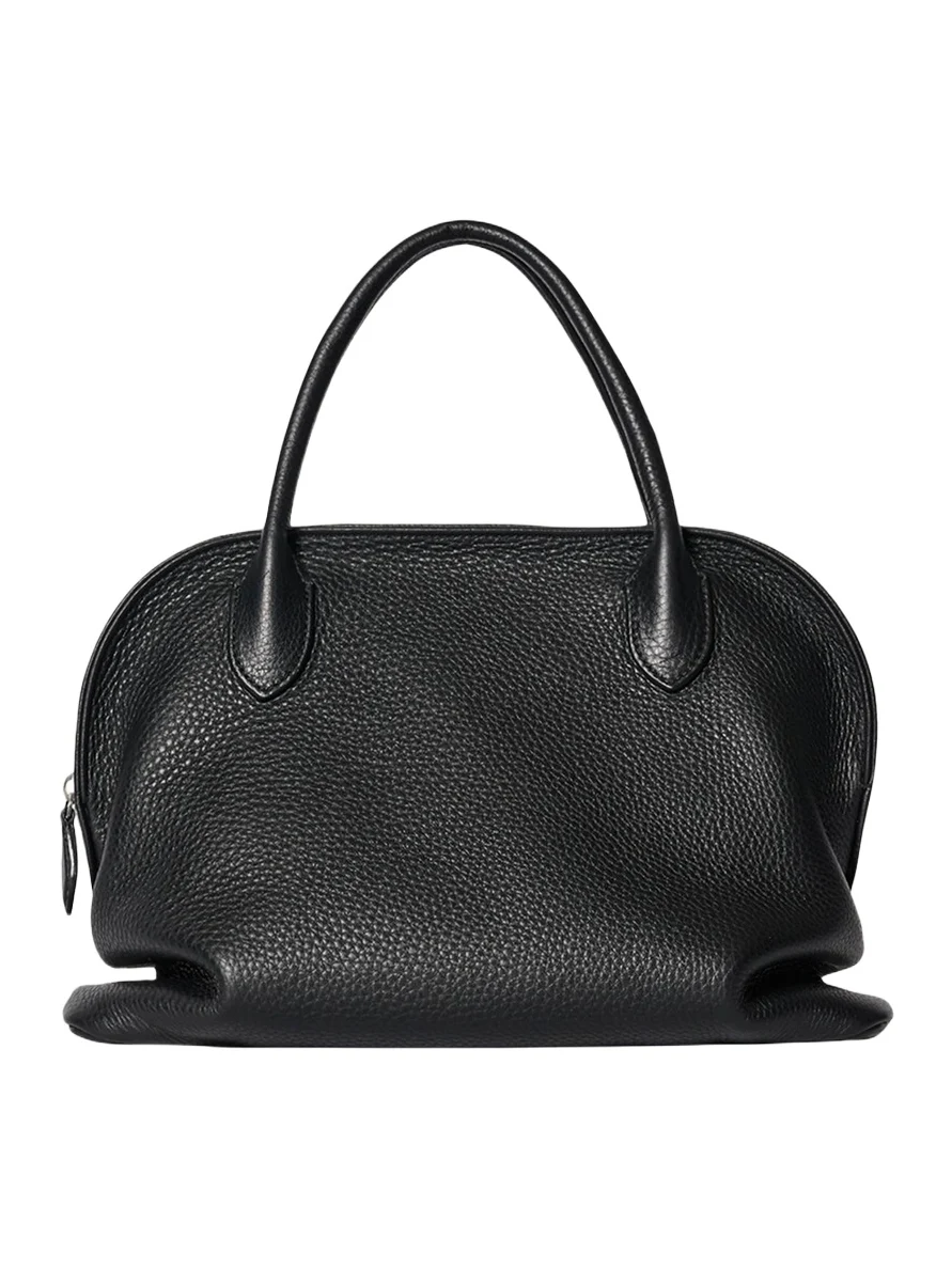 The Row Agnes 12 Nano Curved Top-Handle Bag in Leather