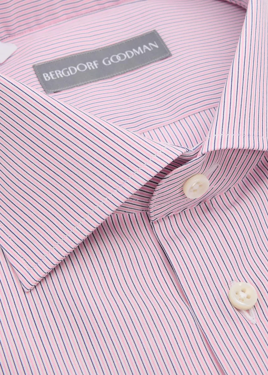 Bergdorf Goodman Men's Pinstripe Cotton Dress Shirt | Thumbnail 2 Bergdorf Goodman Men's Pinstripe Cotton Dress Shirt | Thumbnail 2