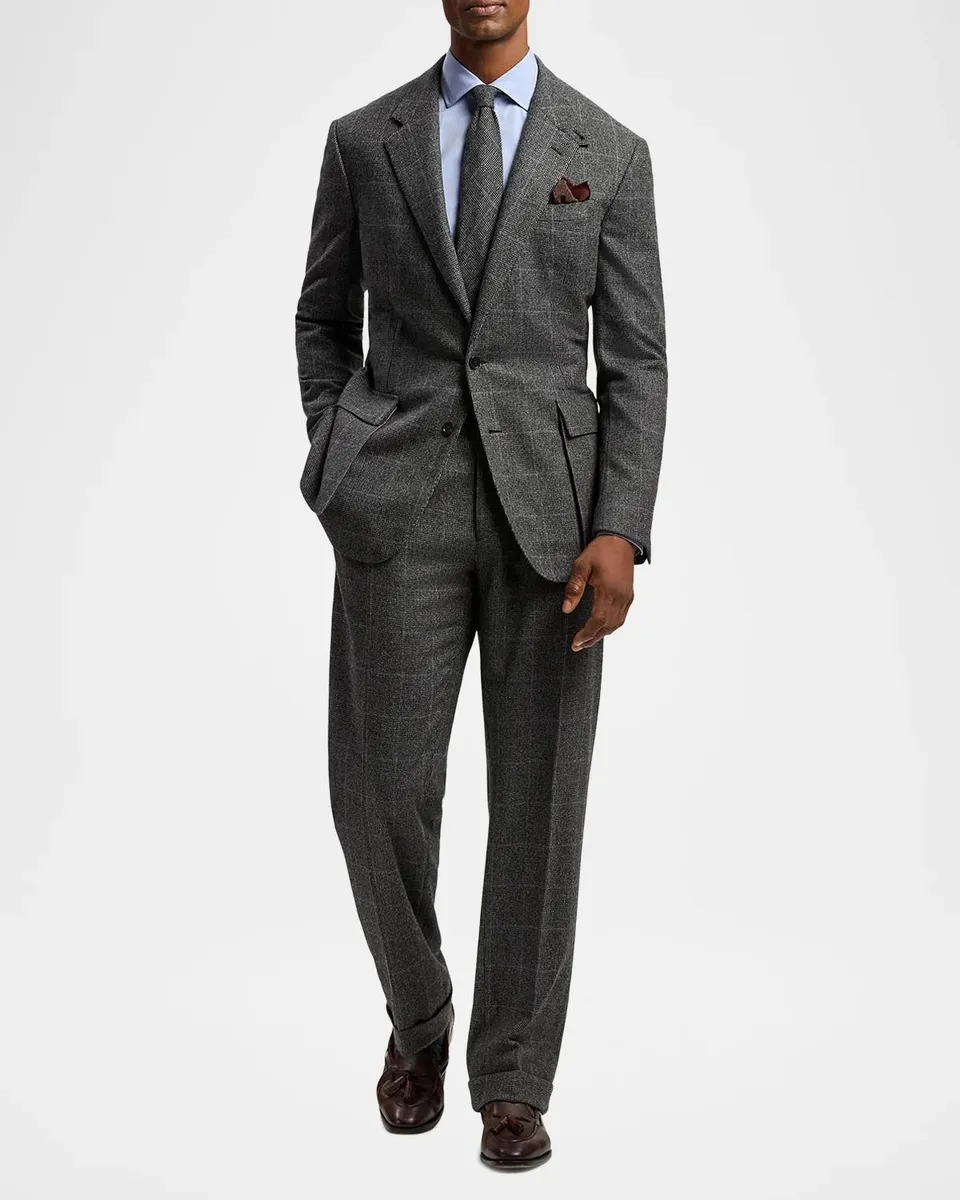 Ralph Lauren Purple Label Men's Glenn Hand-Tailored Tick-Weave Jacket | Thumbnail 2 Ralph Lauren Purple Label Men's Glenn Hand-Tailored Tick-Weave Jacket | Thumbnail 2