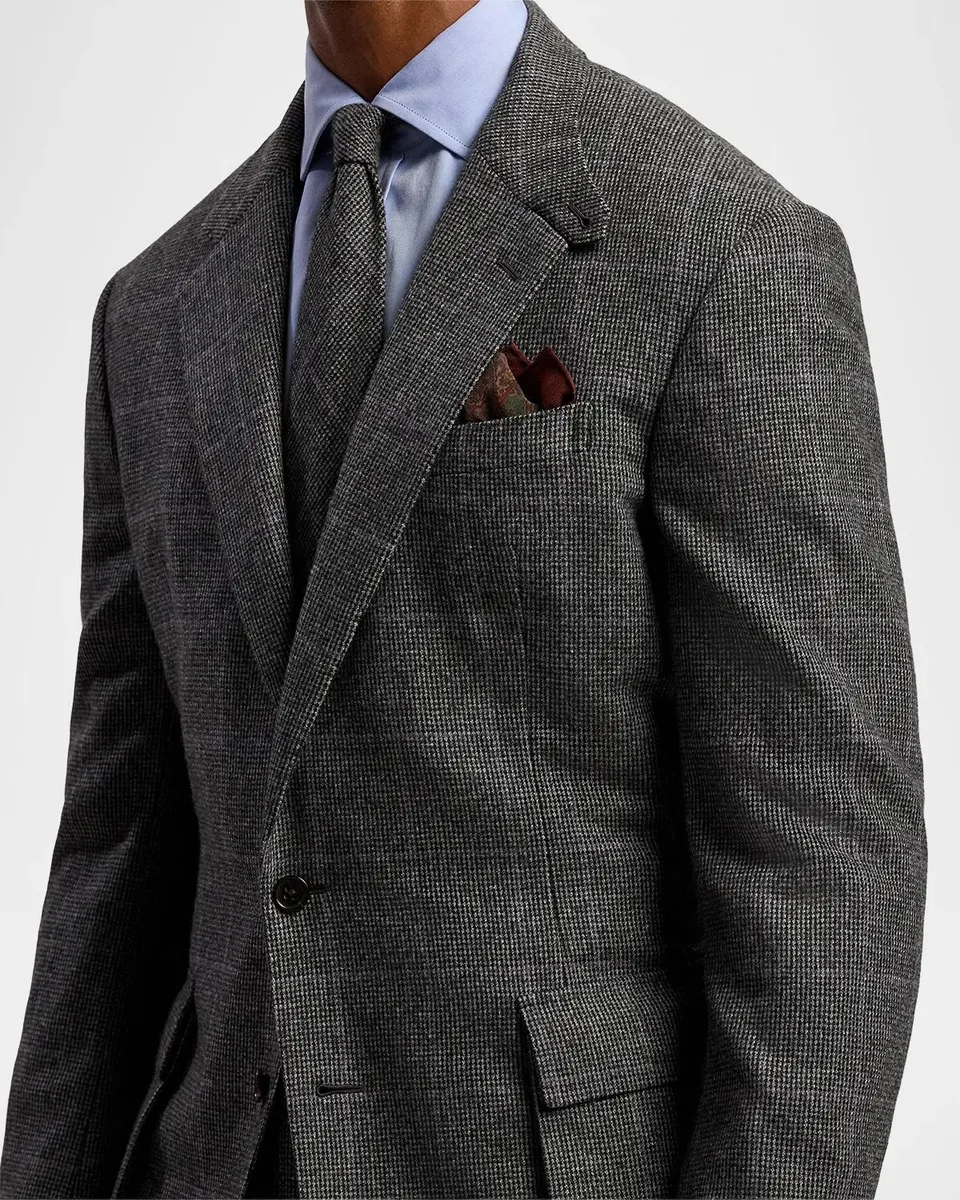 Ralph Lauren Purple Label Men's Glenn Hand-Tailored Tick-Weave Jacket | Thumbnail 5 Ralph Lauren Purple Label Men's Glenn Hand-Tailored Tick-Weave Jacket | Thumbnail 5