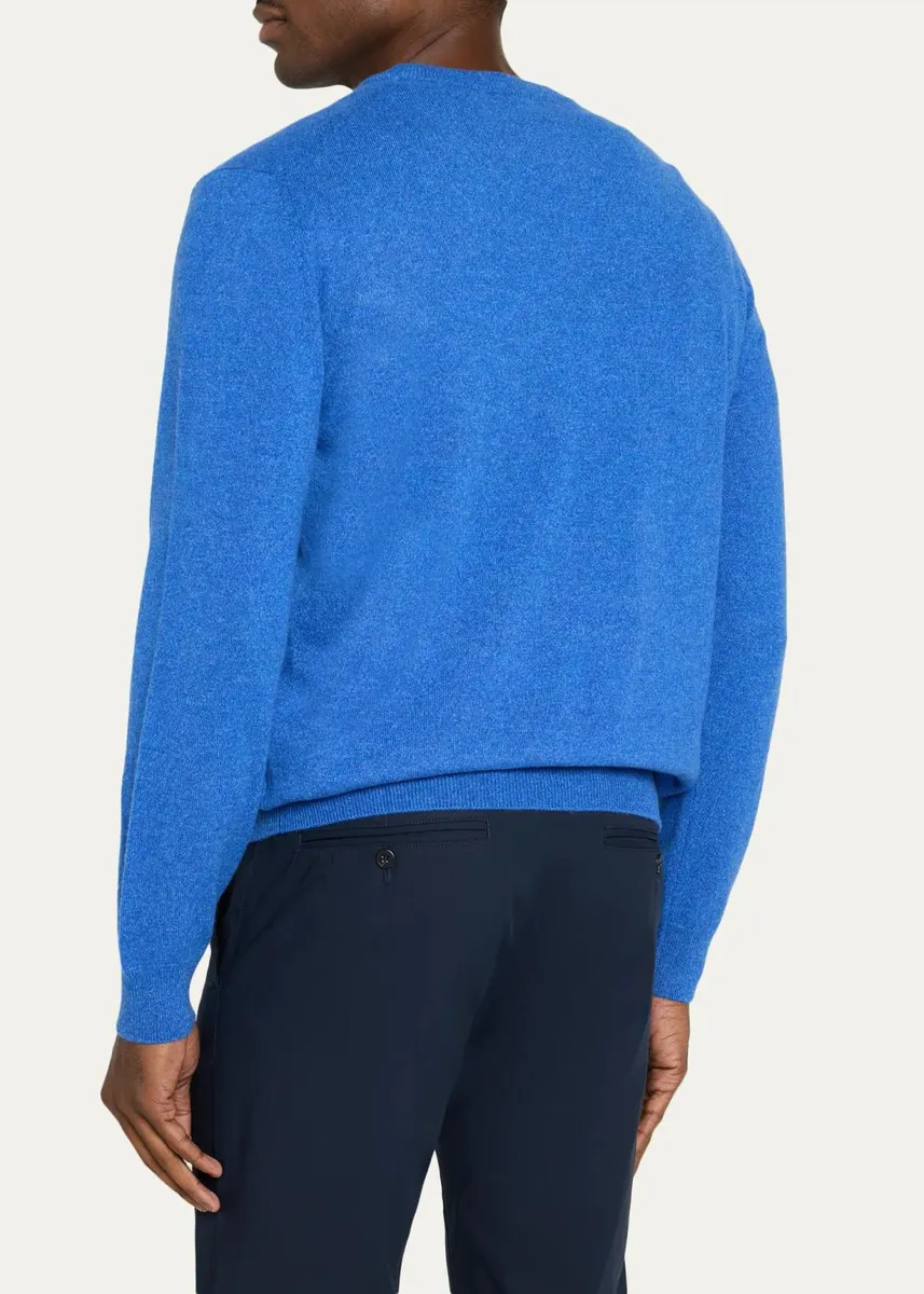 Cesare Attolini Men's Crewneck Melange Knit Crewneck Sweater | Thumbnail 3 Cesare Attolini Men's Crewneck Melange Knit Crewneck Sweater | Thumbnail 3