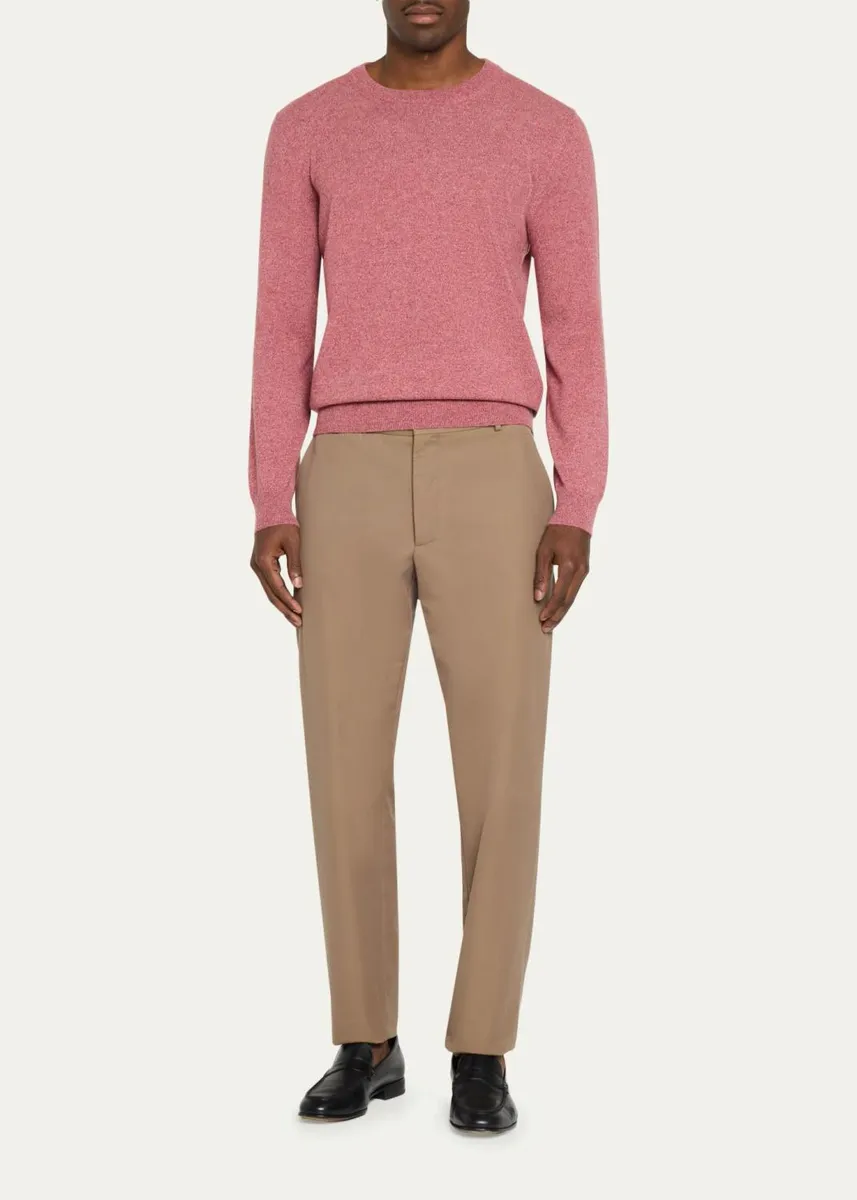 Cesare Attolini Men's Crewneck Melange Knit Crewneck Sweater | Thumbnail 2 Cesare Attolini Men's Crewneck Melange Knit Crewneck Sweater | Thumbnail 2