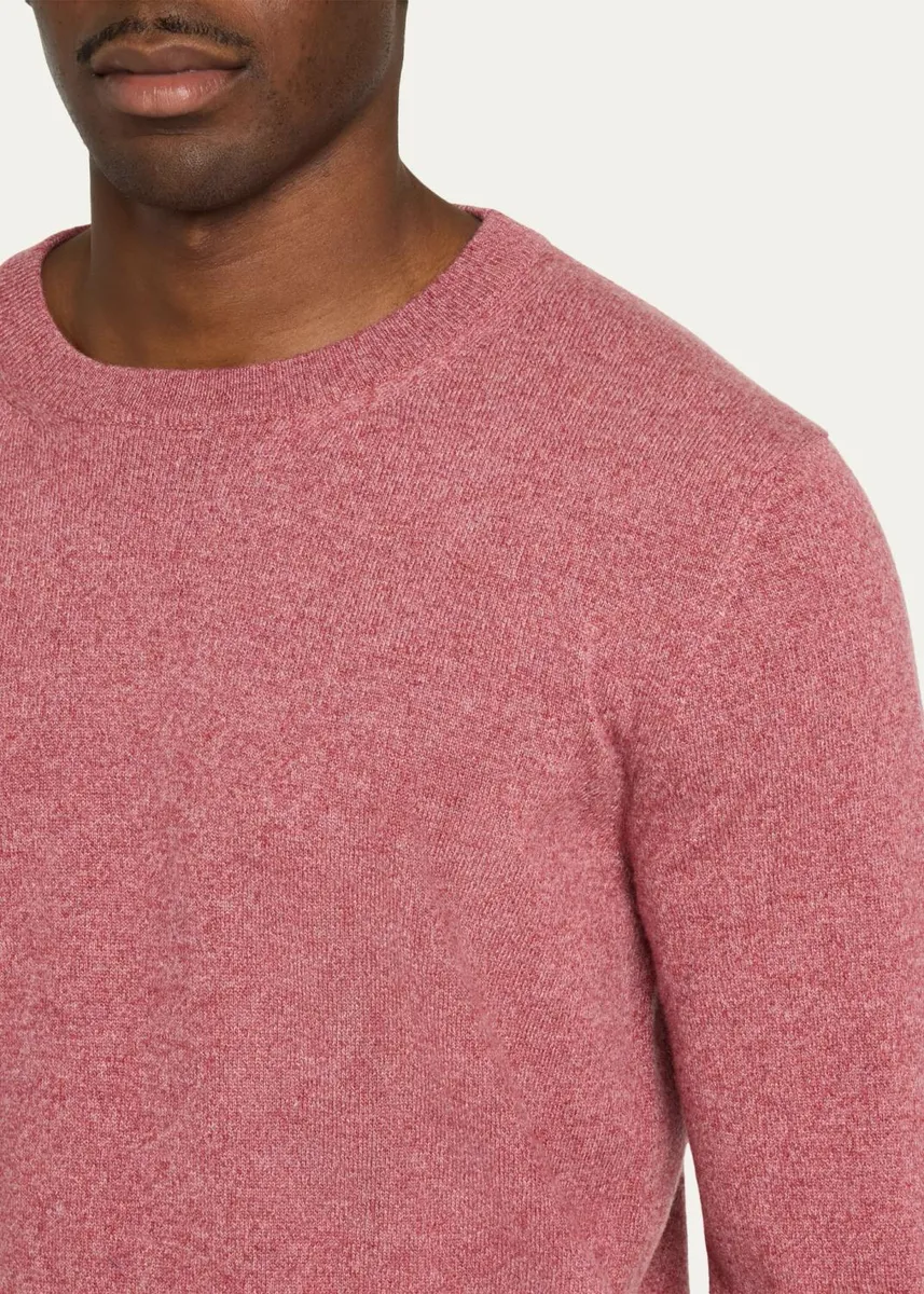 Cesare Attolini Men's Crewneck Melange Knit Crewneck Sweater | Thumbnail 5 Cesare Attolini Men's Crewneck Melange Knit Crewneck Sweater | Thumbnail 5