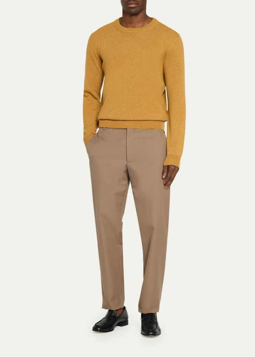 Cesare Attolini Men's Crewneck Melange Knit Crewneck Sweater | Thumbnail 2 Cesare Attolini Men's Crewneck Melange Knit Crewneck Sweater | Thumbnail 2