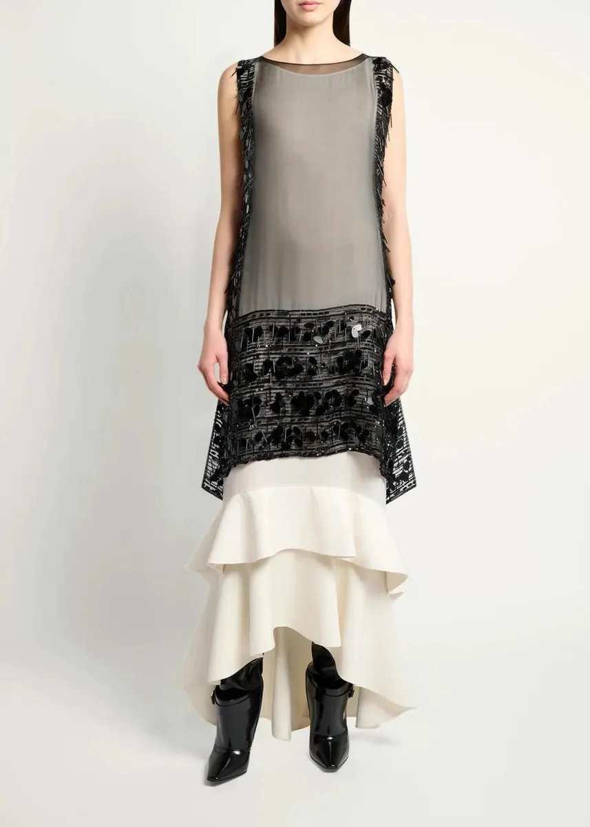 Lanvin Sleeveless Embroidered Overlay Tunic | Thumbnail 2 Lanvin Sleeveless Embroidered Overlay Tunic | Thumbnail 2