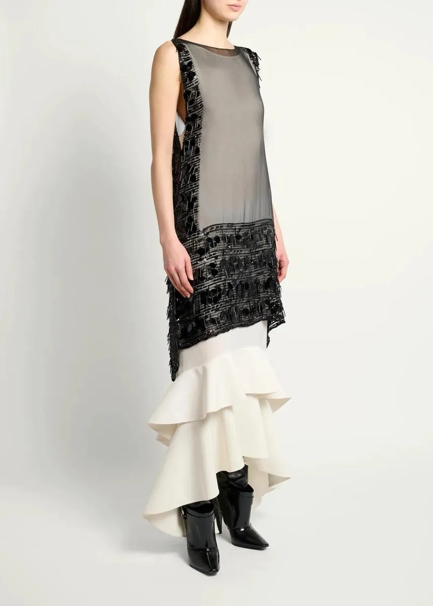 Lanvin Sleeveless Embroidered Overlay Tunic | Thumbnail 4 Lanvin Sleeveless Embroidered Overlay Tunic | Thumbnail 4