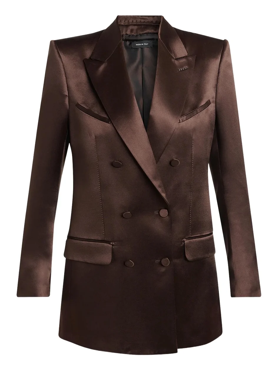 Silk Satin Double-Breasted Western Jacket Silk Satin Double-Breasted Western Jacket