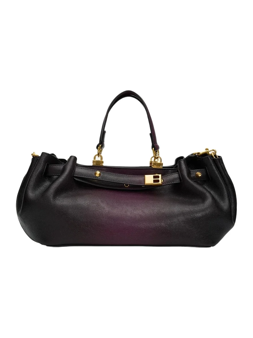 Balenciaga Gradient Leather Belted Top-Handle Bag