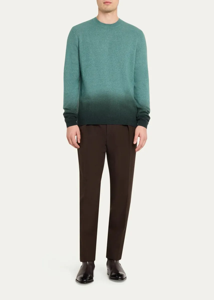 Iris Von Arnim Men's Dip Dye Cashmere & Silk Sweater | Thumbnail 2 Iris Von Arnim Men's Dip Dye Cashmere & Silk Sweater | Thumbnail 2