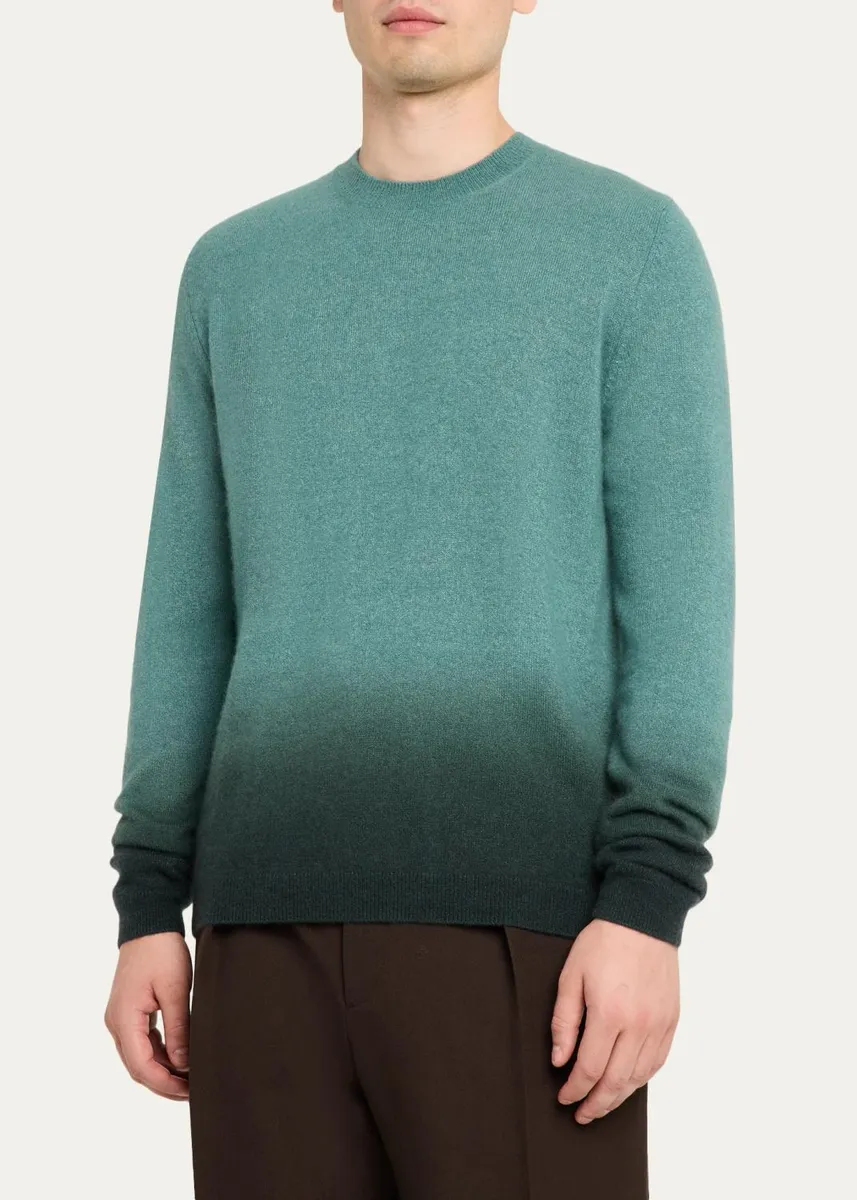 Iris Von Arnim Men's Dip Dye Cashmere & Silk Sweater | Thumbnail 4 Iris Von Arnim Men's Dip Dye Cashmere & Silk Sweater | Thumbnail 4