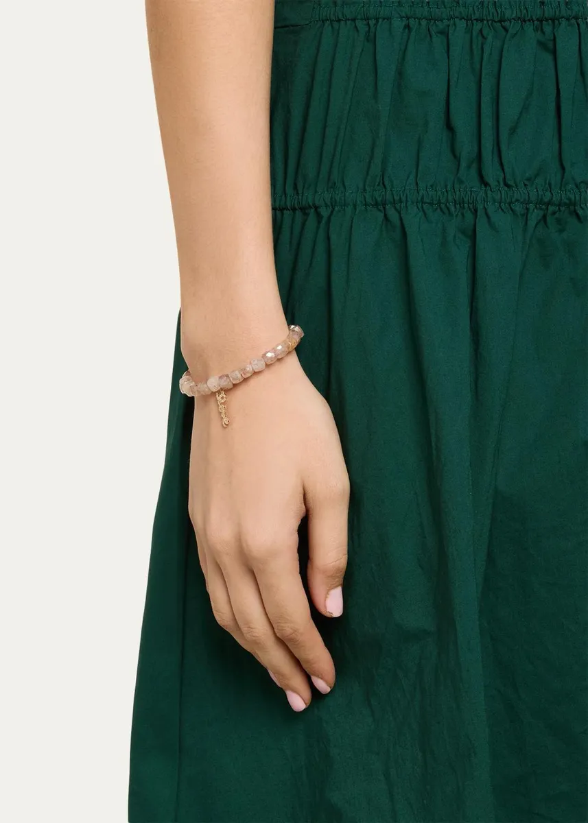 Sydney Evan 14K Diamond Love Script Charm on Quartz Cube Bracelet | Thumbnail 2
