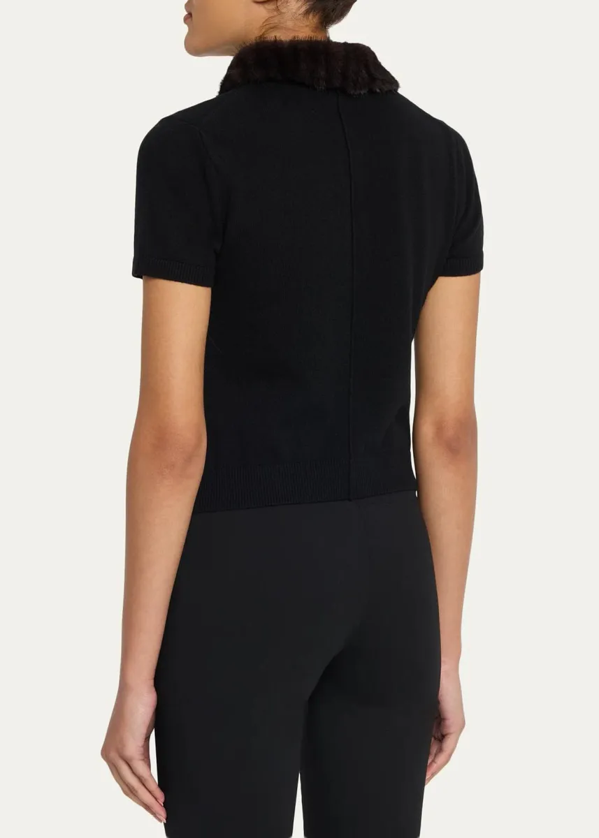 Simkhai Vayla Short-Sleeve Polo Sweater | Thumbnail 3