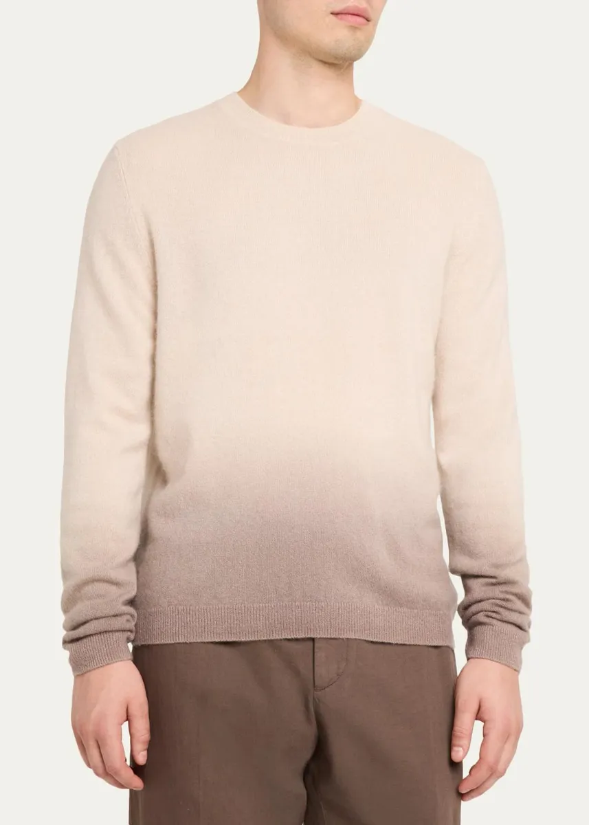 Iris Von Arnim Men's Dip Dye Cashmere & Silk Sweater | Thumbnail 4
