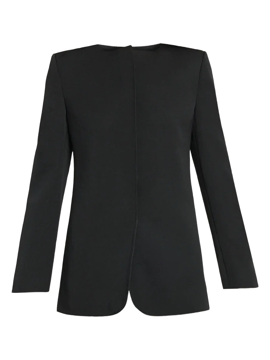 Ihami Single-Breasted Wool Collarless Jacket Ihami Single-Breasted Wool Collarless Jacket
