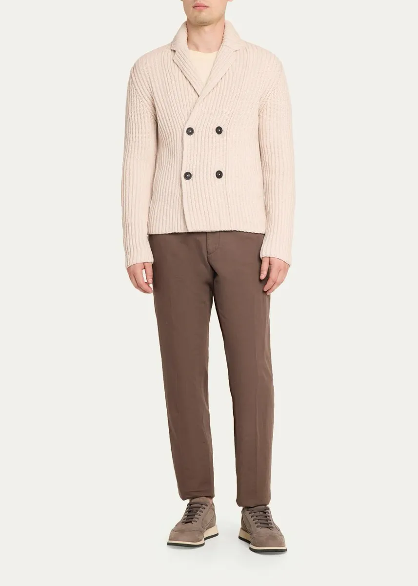 Iris Von Arnim Men's Cashmere Rib Double-Breasted Cardigan | Thumbnail 2 Iris Von Arnim Men's Cashmere Rib Double-Breasted Cardigan | Thumbnail 2
