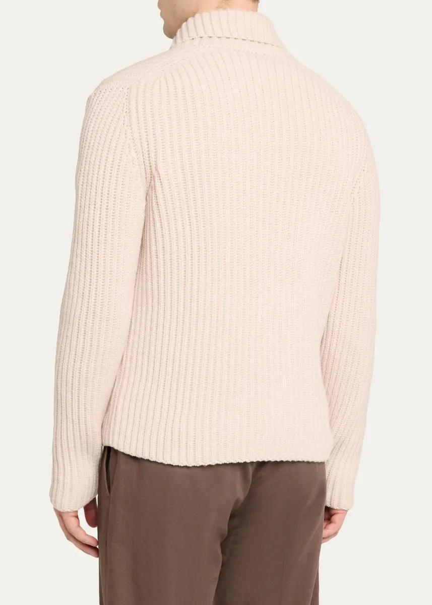 Iris Von Arnim Men's Cashmere Rib Double-Breasted Cardigan | Thumbnail 3 Iris Von Arnim Men's Cashmere Rib Double-Breasted Cardigan | Thumbnail 3