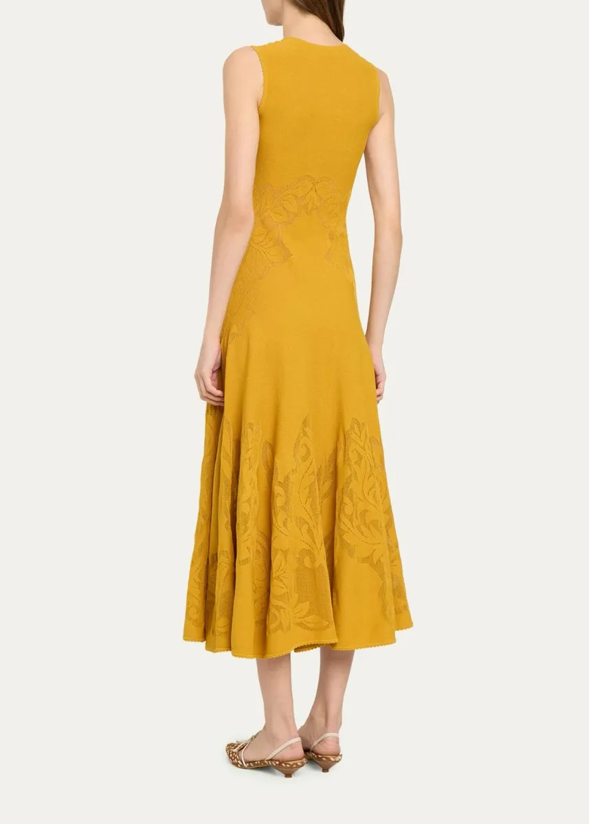 Ulla Johnson Corinthia Tonal-Jacquard Knit Midi Dress | Thumbnail 3 Ulla Johnson Corinthia Tonal-Jacquard Knit Midi Dress | Thumbnail 3